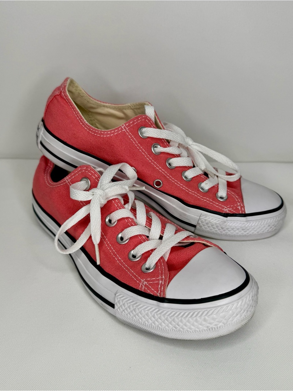 Converse Women’s Low Top Canvas Sneakers in Coral